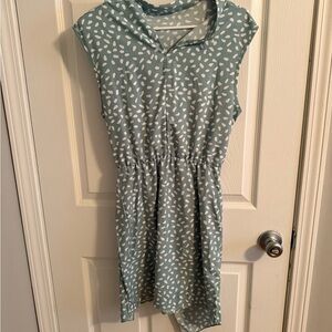 Women's Sleeveless Midi Dress - Blue and White